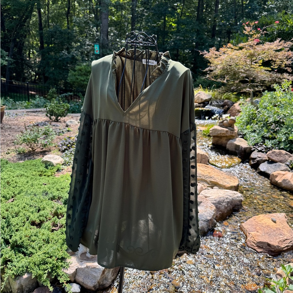 Olive green Clarisbelle tunic XL EUC